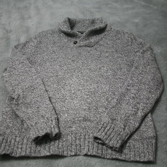 Banana Republic Men's Shawl Collar Sweater, Size L, Marled Grey - Picture 4 of 4